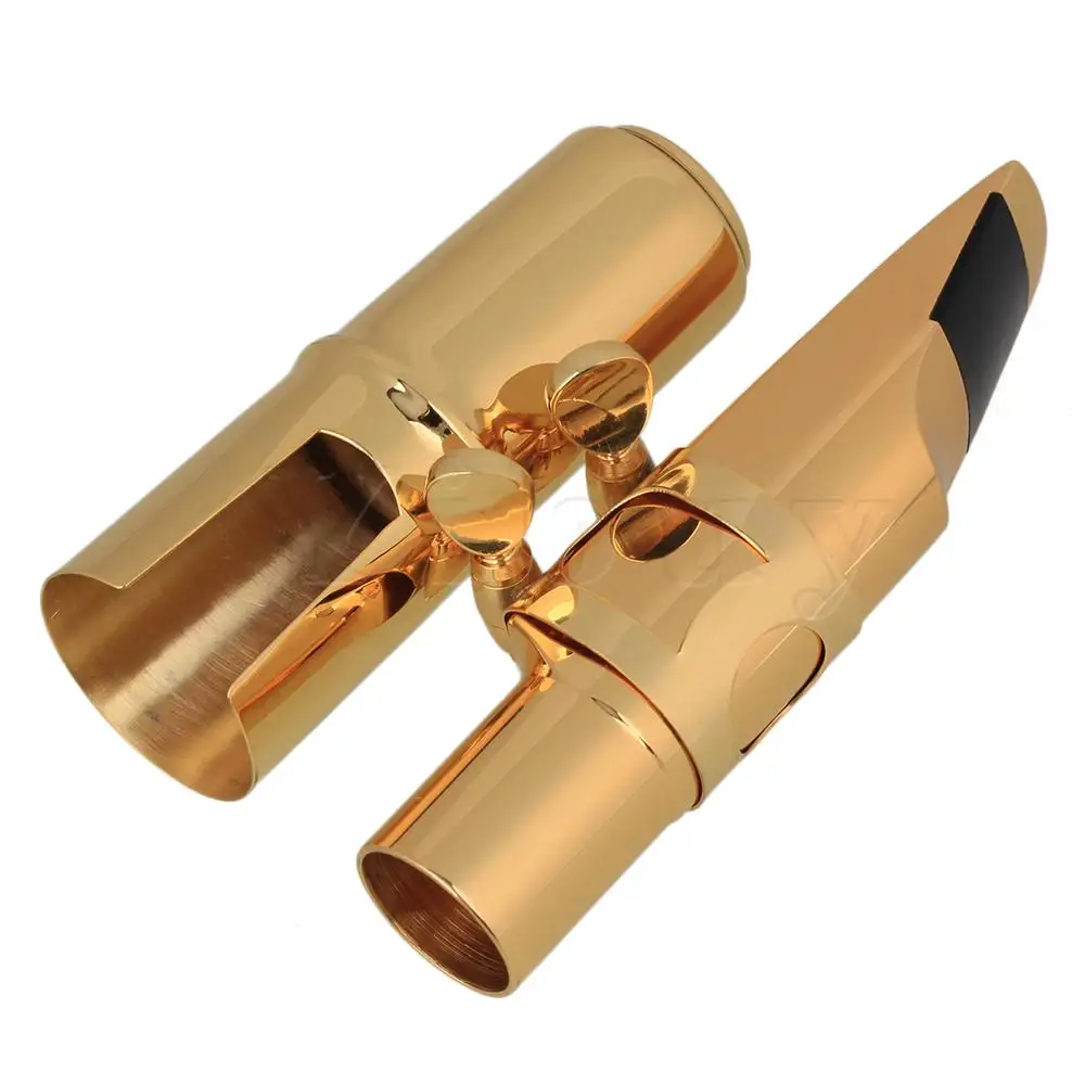 

Yibuy Gold 6# Plastic Sax Mouthpiece Set with Cap Ligature for E-flat Alto Saxophone
