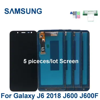 

5Piece/lot J600 Display For Samsung Galaxy J6 2018 J600Y J600F Lron LCD Display Touch Screen Digitizer Assembly+adjust brightnes