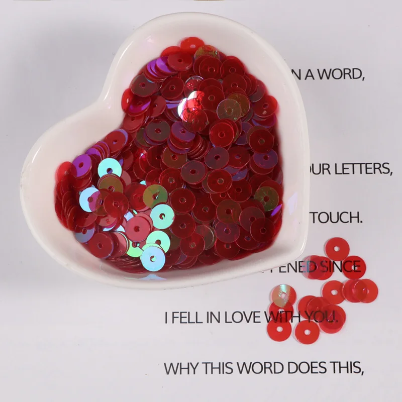Transparent Red 10 г/упак. 4/5/6 мм Прозрачные плоские круглые свободные тесьма с пайетками для шитья ремесла Сделай Сам аксессуары для одежды Lentejuelas Para происхождение - Цвет: Transparent Red