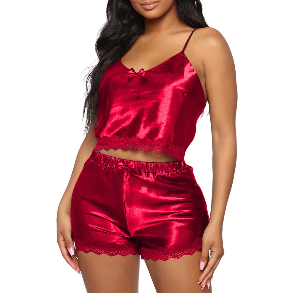 Women Pajamas Sets Spaghetti Strap Top 