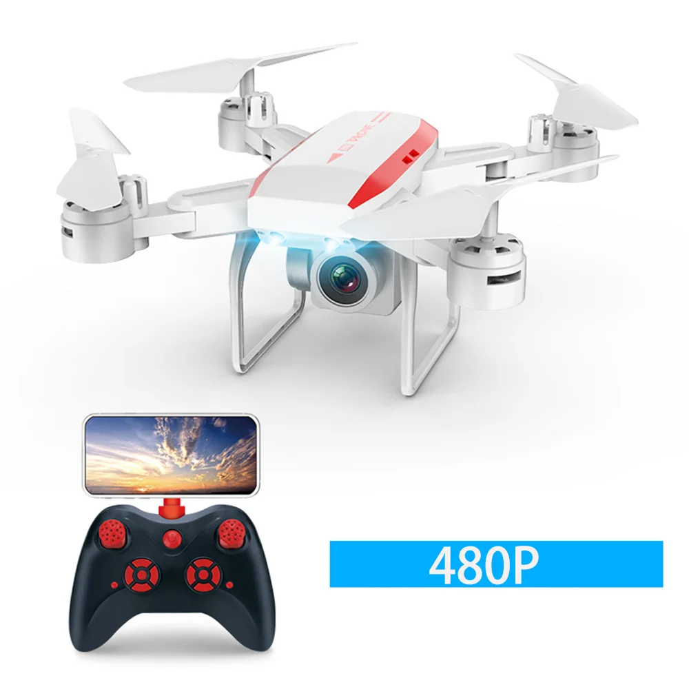 White-480P KY606D Дрон 4k HD аэрофотосъемка 1080p четырехосный самолет 20 минут полета давление воздуха парение ключ взлет Rc вертолет - Цвет: White-480P