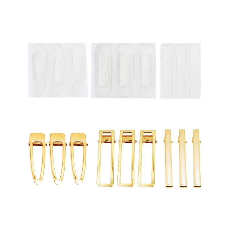 

Silicone Resin Epoxy Mold Hair Clip Barrette Making Kit DIY Jewelry Casting Tool