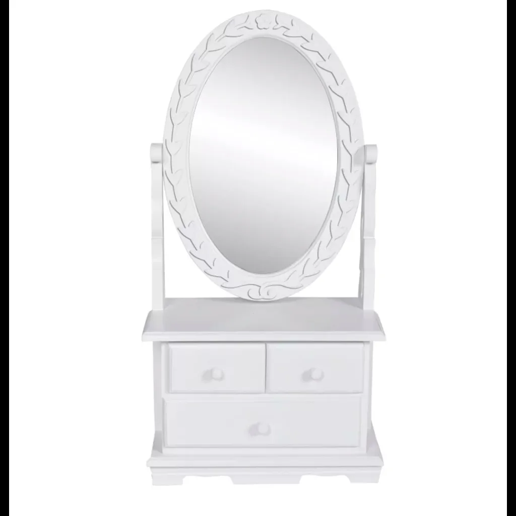 

VidaXL Vanity Makeup Table With Oval Swing Mirror MDF 60627