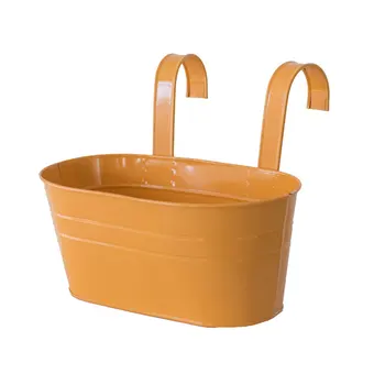 

Iron Hanging Flower Pots Balcony Planters Garden Pots Flower Holders Double Hooks Oval Bucket Wall Hanging Decor 66CY