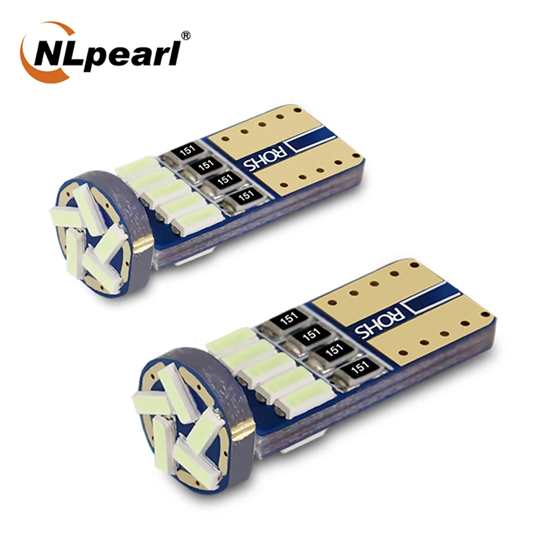 

NLpearl 10x Signal Lamp T10 W5W Led Canbus 12V 4014 Chips 194 168 Car Interior Clearance Dome Reading Lamp License Plate Lights