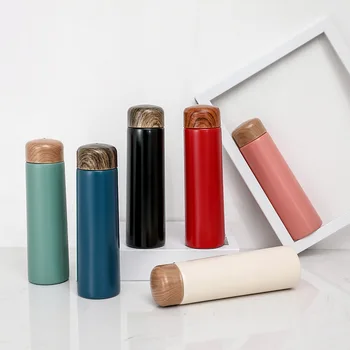 

Portable mini Stainless Steel Vacuum Flasks Wood Grain Thermos Bottle Mug Cup Thermal Water Bottle Insulated for Kids Tea Coffe