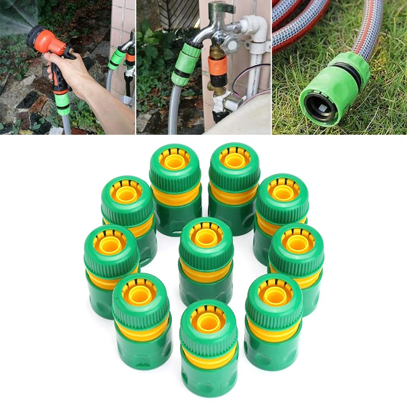 1/2" Garden Hose Water Pipe Quick Connector Tube Fitting Tap Adapter Green 