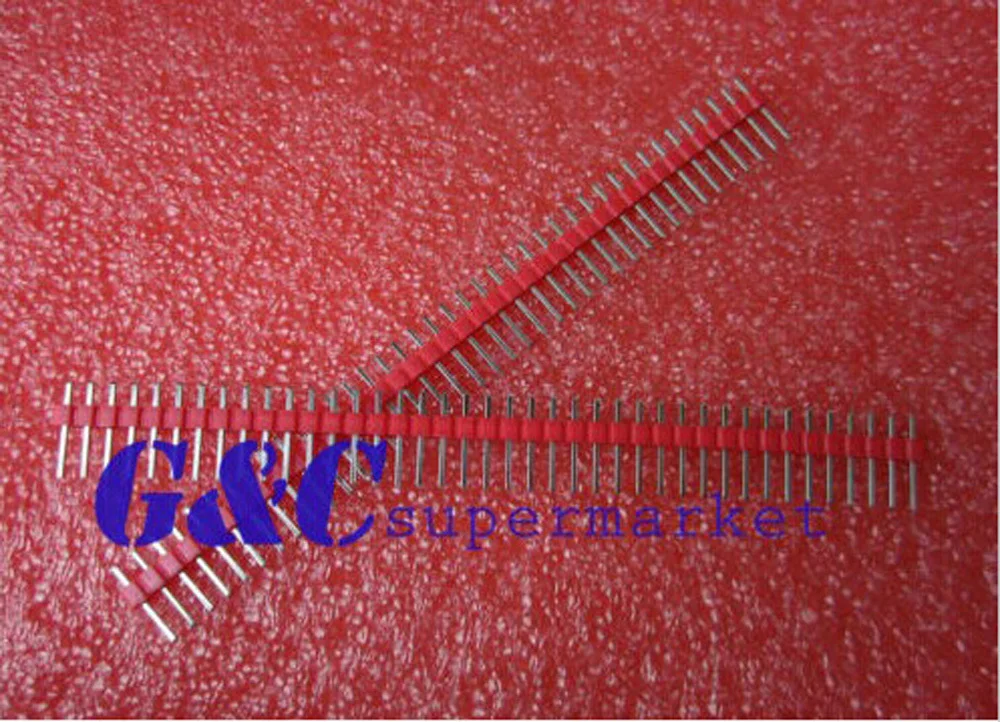 

Electronic accessories 10 pieces of red 2.54mm 40-pin male single-row pin for compatible board breadboard