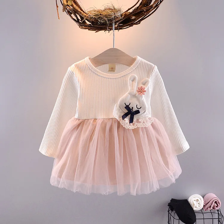 Носки на осень, для малышей, новорожденных, Детские хлопковые платья Платье для маленьких девочек пряжа для вечеринок для девушек Модная одежда для маленьких девочек