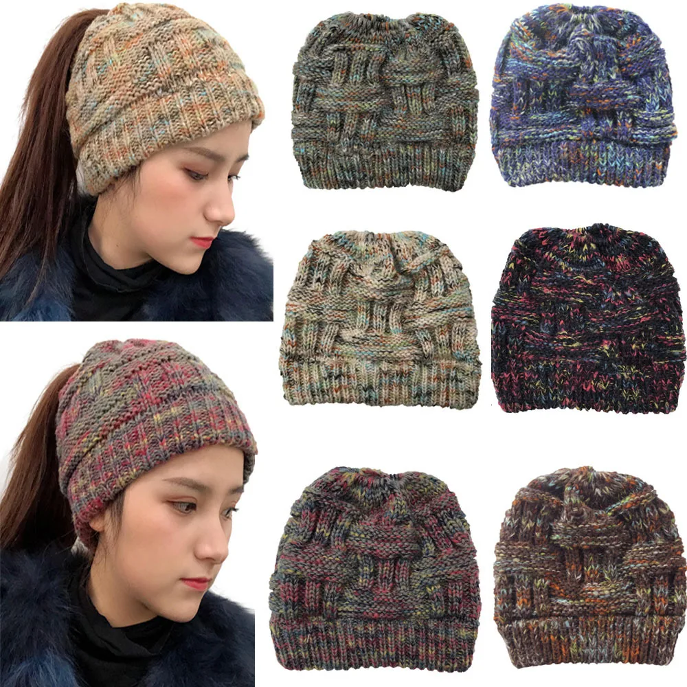 Грязная шапка Beanie Tail мягкая зимняя вязаная эластичная шапочка многоцветная