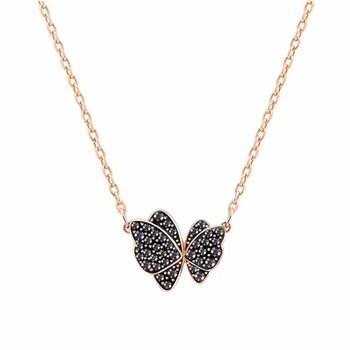 

2019 SWA New Black Rose Gold Butterfly Necklace Jewelry Girlfriend Gift Anniversary Wedding Free Postage