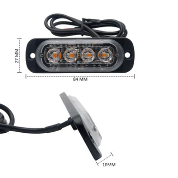 

White 12/24v LED Car Truck Motorcycle Emergency Lights Flash Strobe Warning Lamp