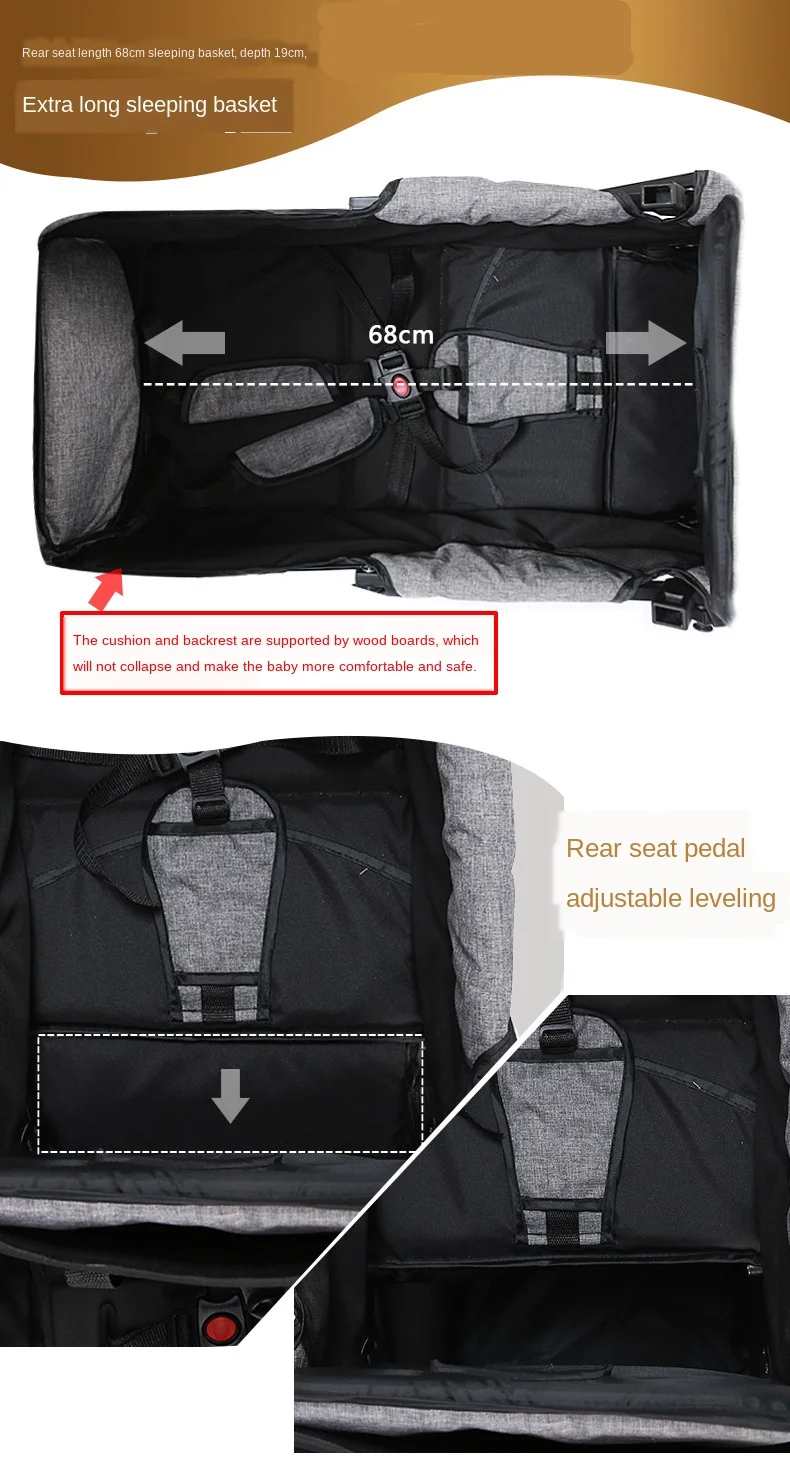 Double baby Stroller for Twins Omni-directional Wheels Half Lying Twin Baby Stroller Baby Double Jogging Stroller 360 Degree