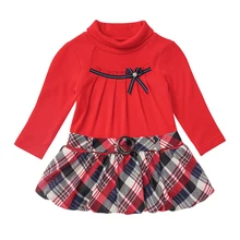 Осеннее платье для маленьких девочек; повседневные Детские платья принцессы в клетку с длинными рукавами в стиле пэчворк