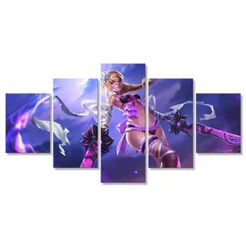

Heroes of Newerth Deathbloom Canvas Printed Picture Wall Art 5 Panel Paintings Home Decoration Prints Poster Living Room