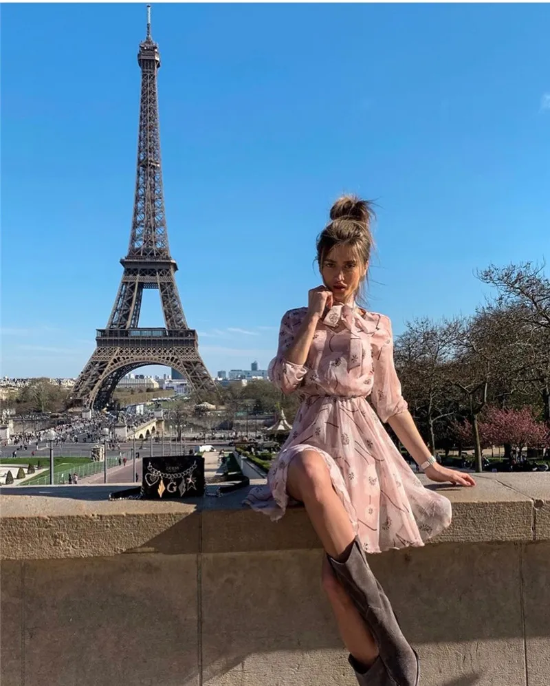 print mini chiffon dress11