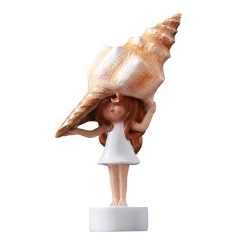 

Nordic Small Resin Decorations Creative Cute Room Desktop Conch Girl Decoration Home Creative Personalized Crafts