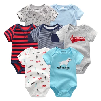 

2020 Baby Rompers 7pack infantil Jumpsuit Boy&girls clothes Summer High quality Striped newborn ropa bebe Clothing Costume