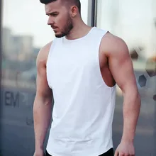 Летний стильный жилет для фитнеса для мужчин, тренировочный дышащий эластичный удобный впитывающий влагу хлопковый жилет без рукавов