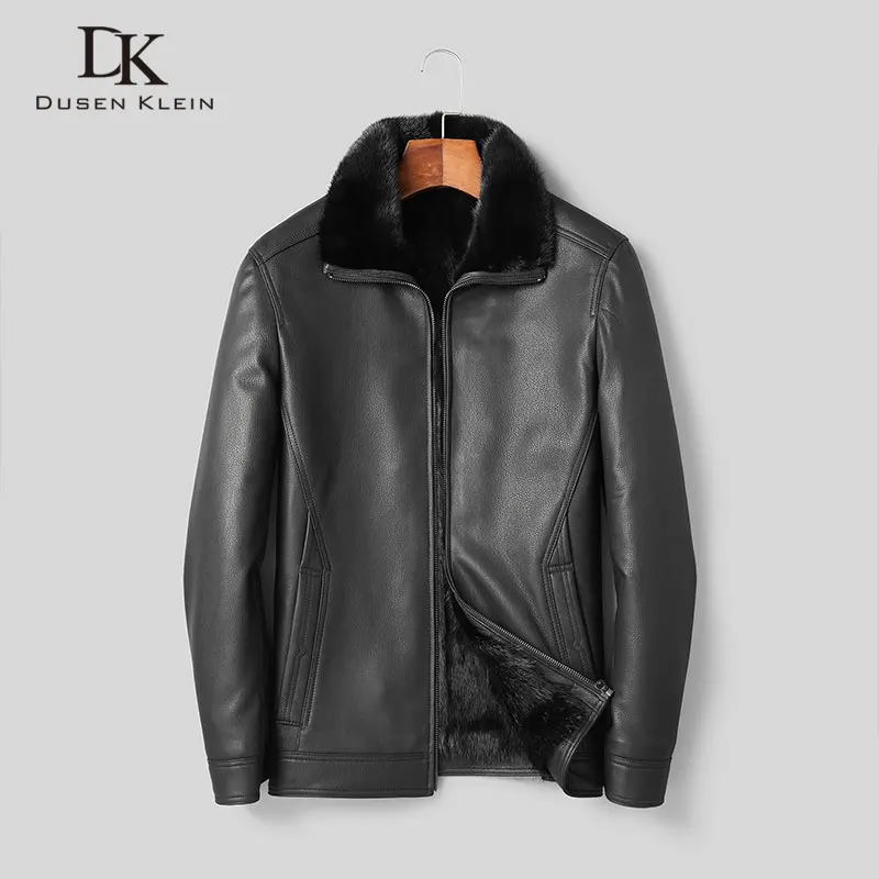 

Men Winter Coat Warm Jackets Thick Outerwear Genuine Leather Sheepskin+Mink Fur Coat 2019 New Jacket T1832
