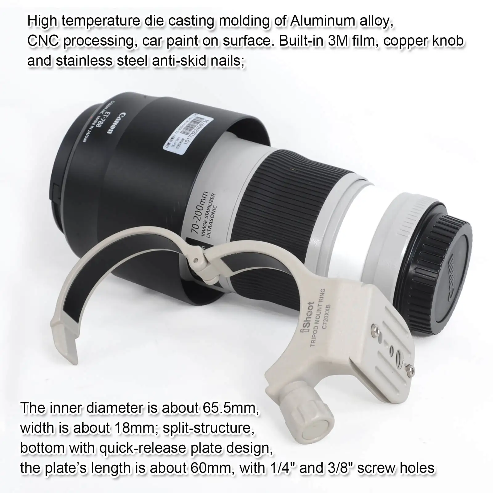 Mugast Tripod Mount Ring Lens Collar Replacement for Canon EF 70-200mm f/4L USM EF 70-200mm f/4L is USM EF 300mm f/4L USM EF 400mm f/5.6L USM.