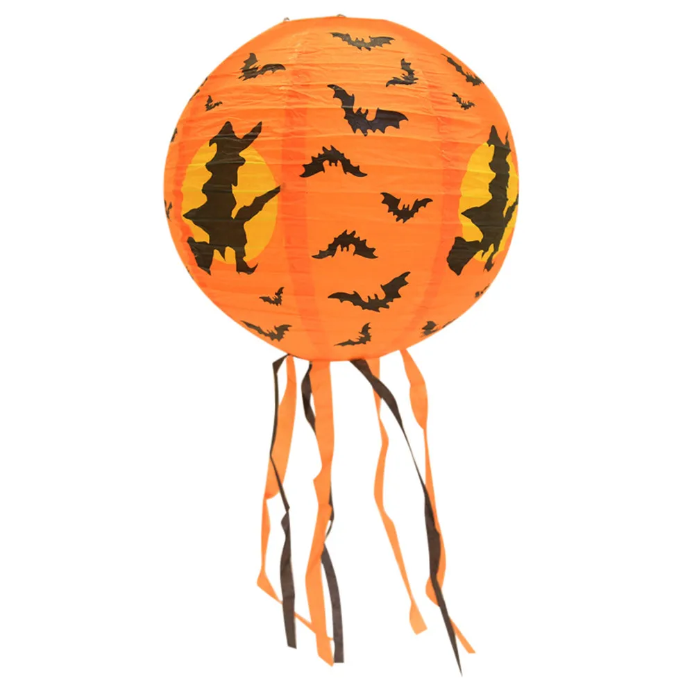 

New Halloween Paper Pumpkin Hanging Lantern DIY Holiday Party Scary Supplies Decoration DIY Craft Festival Paper Round19SEP5