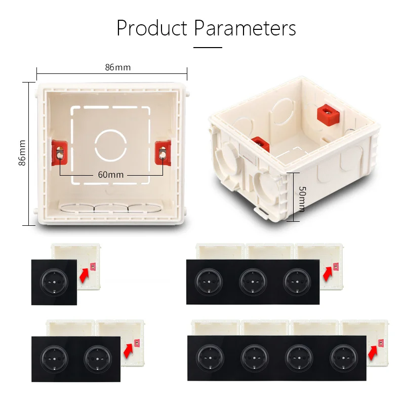 Avoir 86 Type Switch Accessories Wall Hidden Adjustable Mounting Box Light Switch Mounting Plastic Box