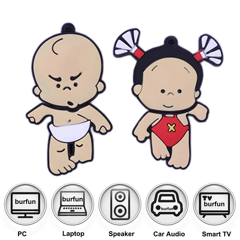

Cute baby pendrive 128gb 64gb key 32 gb memory stick pen drive High speed gift usb flash drive funny