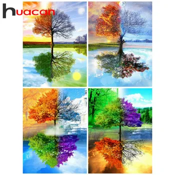 

Huacan Diamond Embroidery Sale Scenic Tree Full Square 5D Diamond Painting Diamond Mosaic Rhinestone Picture Gift Drop Ship