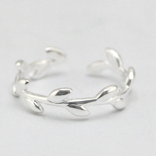 925 Sterling Silver Rings For Women Simple Leaves Open Ring Hypoallergenic Sterling Silver Jewelry Gifts For Girls silver rings silver ring