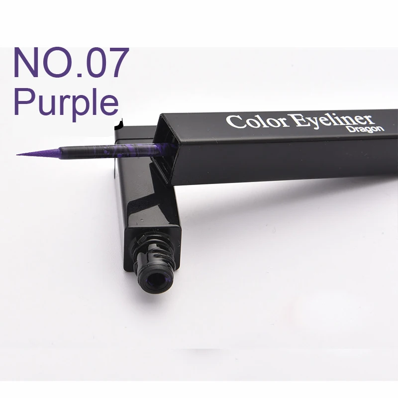 eyeliner-purple Цветная Водостойкая тушь для ресниц, быстрая сушка, подкручивание, удлинение, макияж, ресницы для глаз, голубые, зеленые, красные, фиолетовые, черные, белые, чернильная тушь для ресниц - Цвет: eyeliner-purple