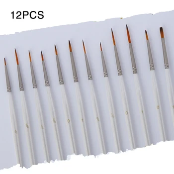 

12pcs/set Stroke Gouache Hook Line Pen Watercolor Durable Extra Fine Student Paint Brush Hand For School Nylon Hair Art Supplies