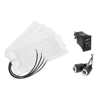 

4 Pads Universal Carbon Fiber Heated Seat Heater 12V Pads 5/6 Level Switch Two heated pads