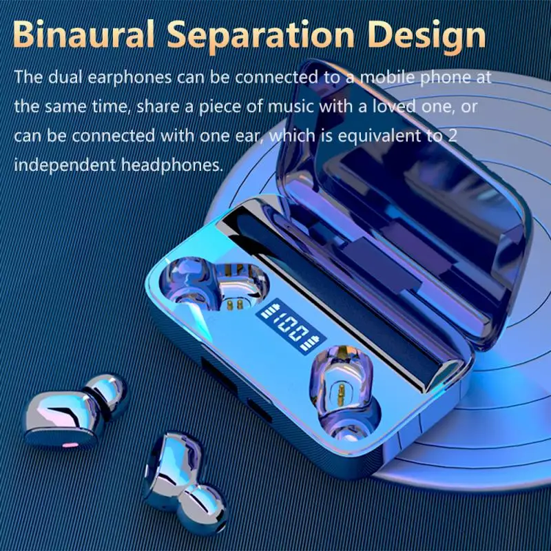 A9 TWS Bluetooth 5 0 Earphones Charging Box Wireless Headphone 9D Stereo Sport Noise Cancelling Earbuds Headsets With Microphone