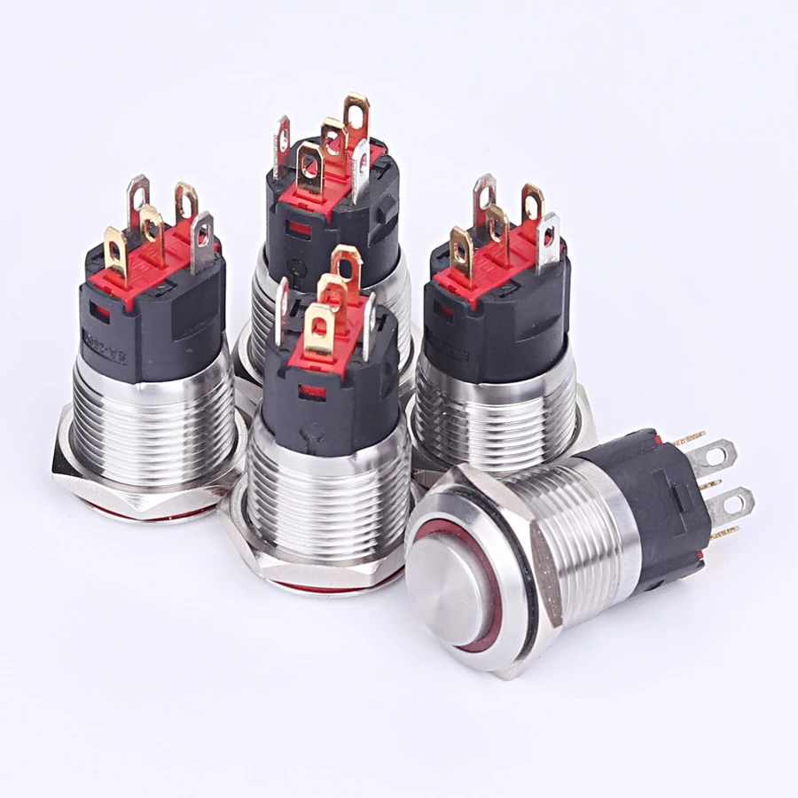 Anillo de interruptor botón Anular Metal 16 мм LED 5 в 6 12 В 220 | Обустройство дома