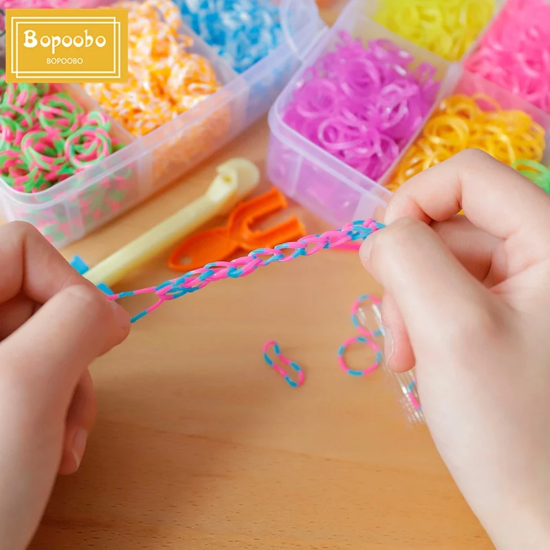 7200 шт. DIY игрушки резиновый ткацкий станок набор для детей DIY браслет силиконовые резиновые ленты эластичные радужные тканые ткацкие ленты игрушки детские товары
