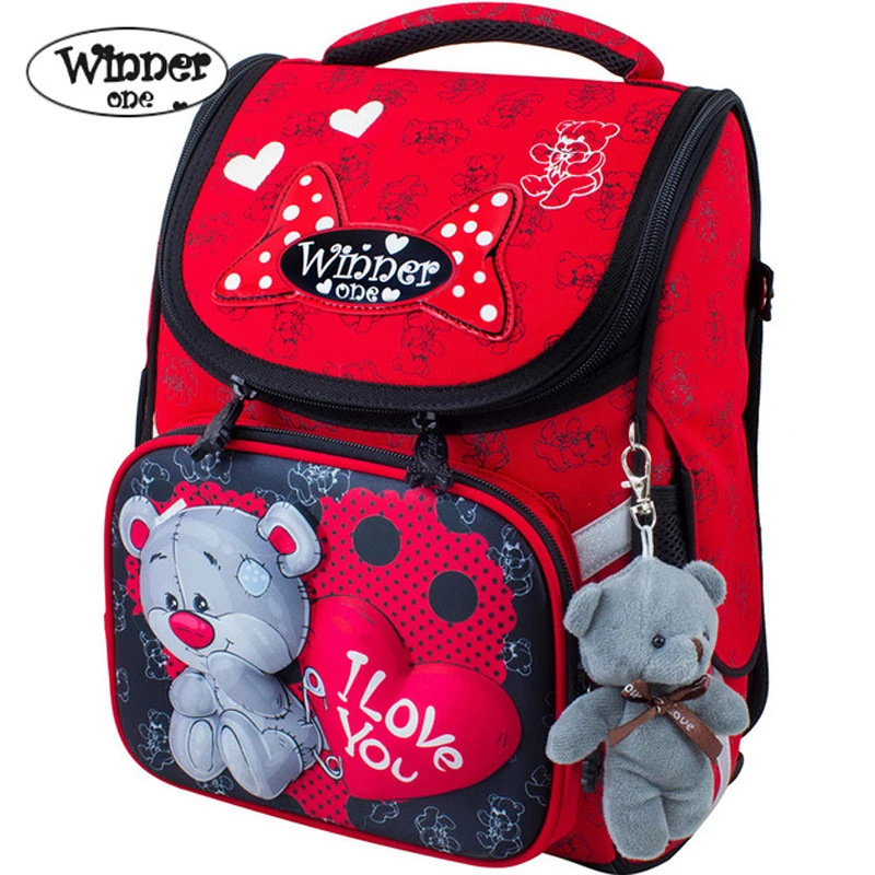 

Winner one Russia Brand 3D Cartoon Children School Bags Girls Orthopedic Backpacks Waterproof Primary School Kids Boys Backpack