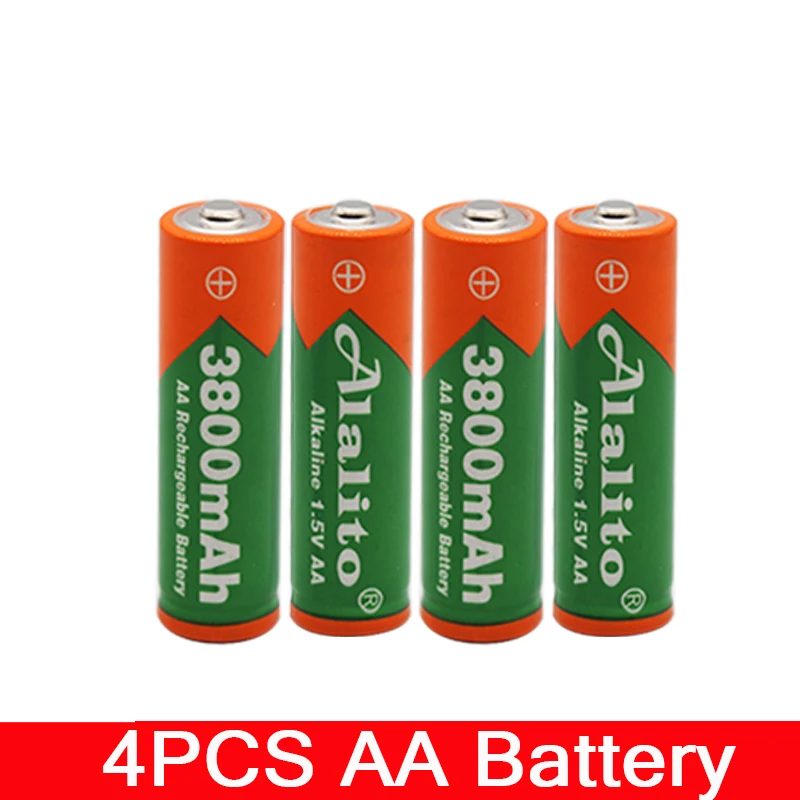 Бренд AA перезаряжаемая батарея 3800mah 1,5 V Новая Щелочная перезаряжаемая батарея для led светильник игрушка mp3 с зарядным устройством - Цвет: Черный