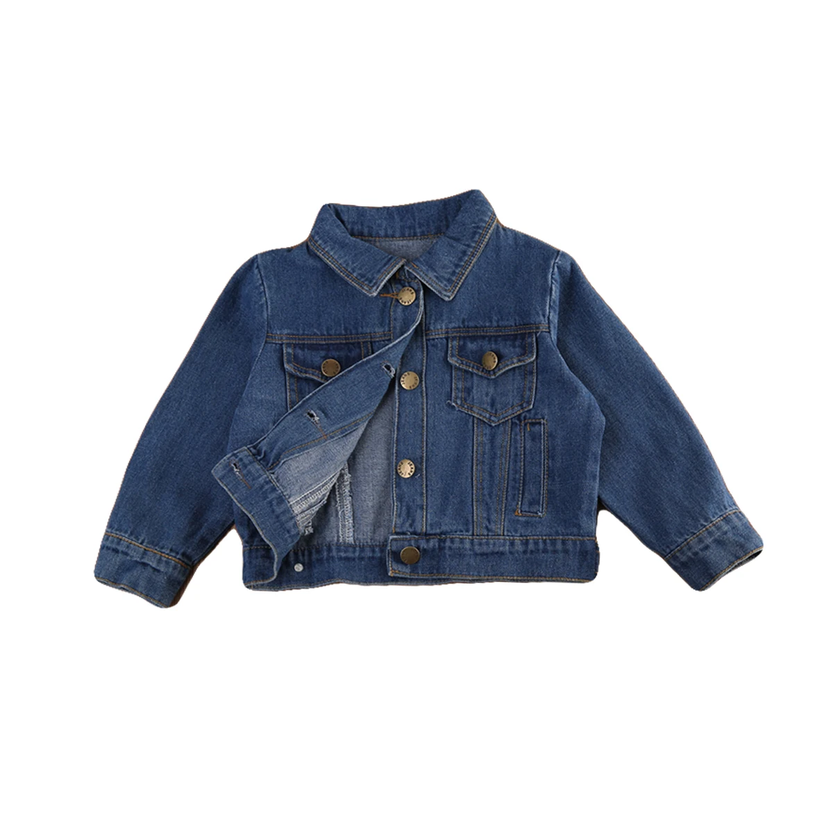 Fashion Baby Girls Boys Spring Autumn Jeans Jacket Long Sleeve Pocket Denim Coat Children Street Wear | Детская одежда и обувь