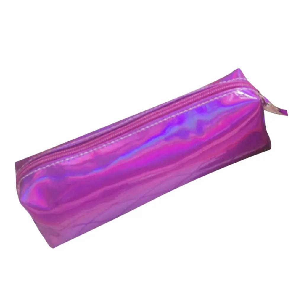 purple Laser male and female students laser pencil bag cylinder storage bag-1 - Цвет: purple