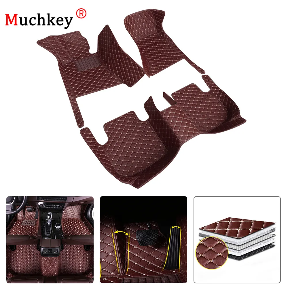 Car Floor Mats For BMW 3 Series E90 E93 2008 2012 Custom Luxury Leather Car Mats Rugs Auto