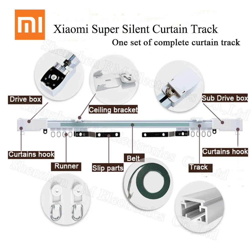  3.6m~4m Electric Curtain Track for Xiaomi Aqara/ Aqara B1/DOOYA curtain motor for Customizable Supe