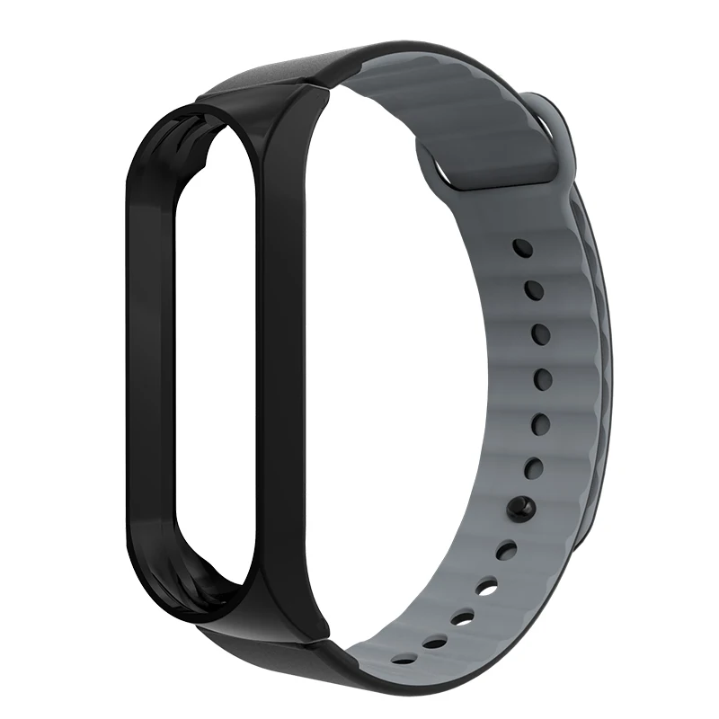 Браслет Для Xiaomi Band 4 и 3 ремешок из нержавеющей стали сменные аксессуары для Xiomi Xaiomi Xiami Xaomi Xaiomy для женщин или мужчин - Цвет: Black Gray