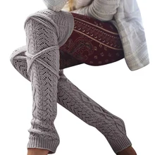 Женские вязаные длинные сапоги чулки выше колена Теплый длиной до бедра чулки JL