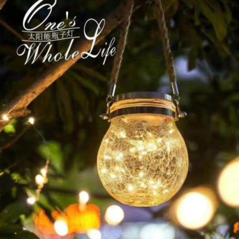 

Solar Charging LED Light Cracked Glass Table Lamp Tree Hanging Charging Light Garden Landscape Light Garden Charging Wall Light