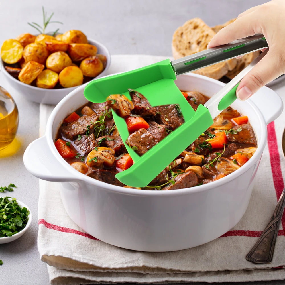 Gadget Heat Resistant Cooking Tools Non-Stick 2 in 1 Kitchen Spatula and Tongs Bread Clip Accessories | Дом и сад