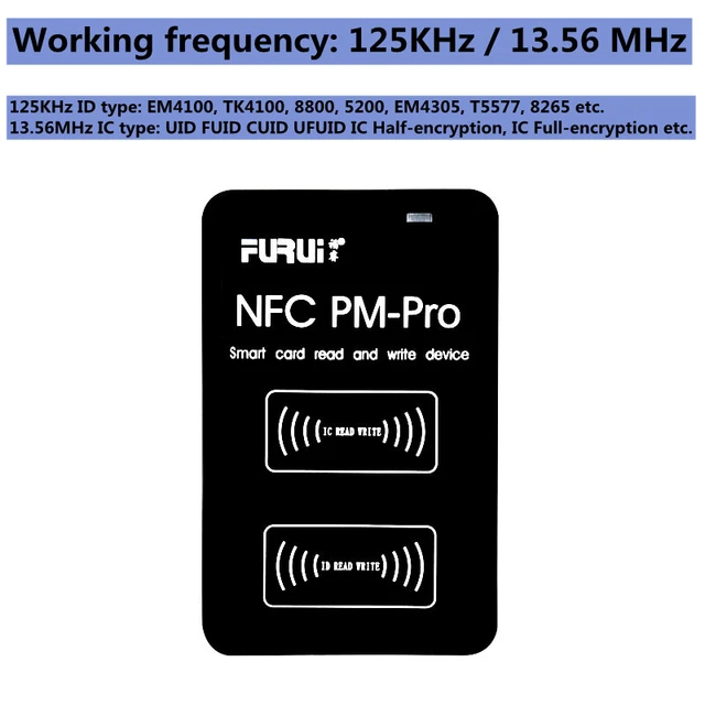 NFC Smart Card Reader Writer RFID Copier / Duplicator 125KHz 13.56MHz USB  Programmer Key fobs Card ID IC EM UID EM4305 T5577 Tag