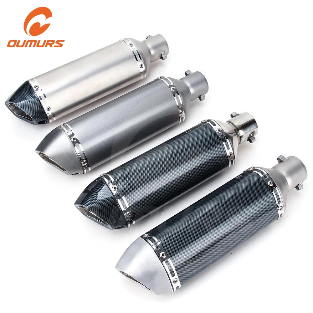 

OUMURS Motorcycle Exhaust Modify Muffler Pipe For Akrapovic Scooter Pit Bike Dirt 38-51MM Universal For FZ6 R1 ER6N TMAX CBR250