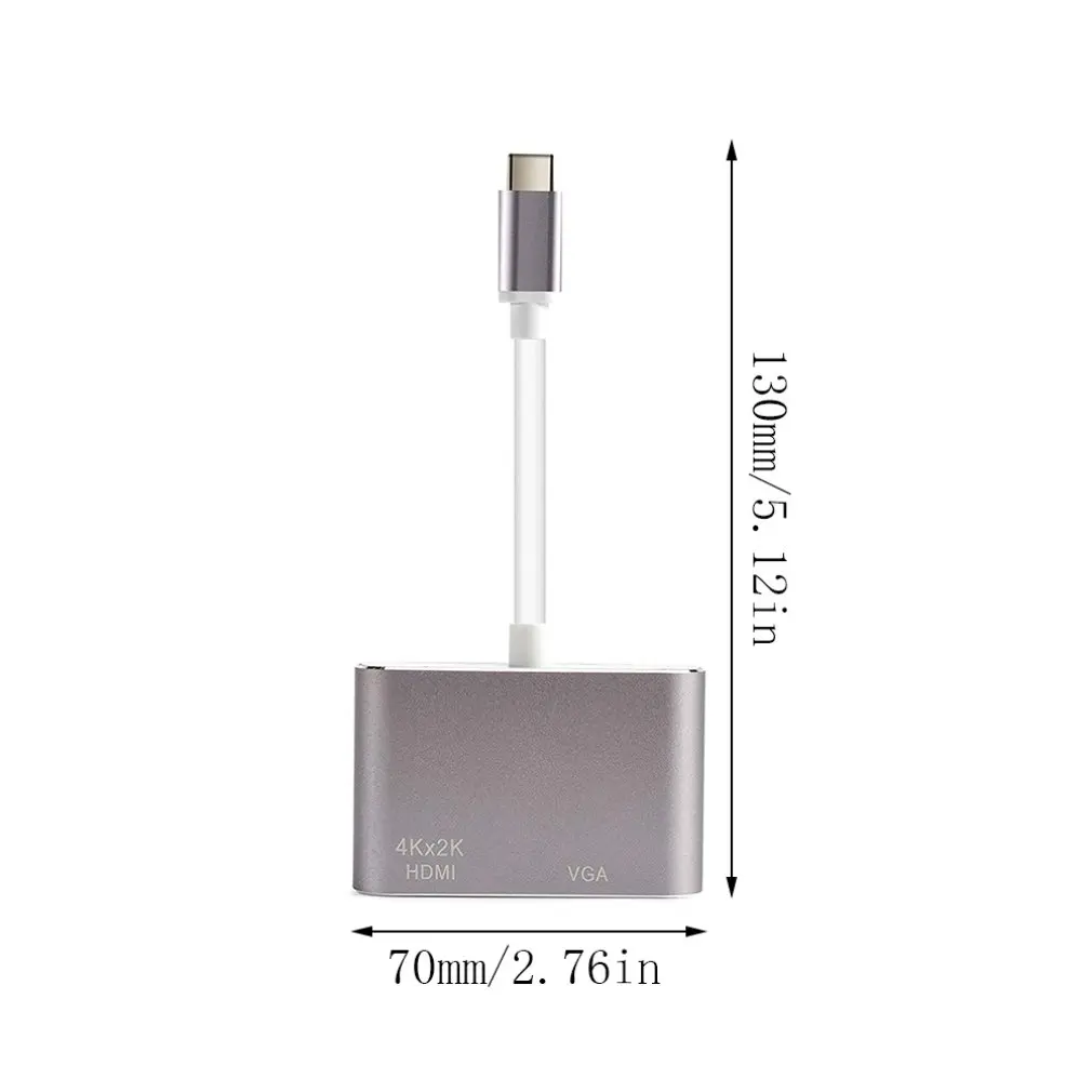 Адаптер USB C к VGA | USB C к HDMI 4K | Thunderbolt 3(USB C type) к VGA HDMI