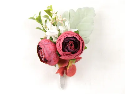 Corsage-9 YO CHO свадебный браслет-корсаж на запястье для подружек невесты, Шелковый розовый корсаж на запястье для подружек невесты и сестер, мужские бутоньерки с цветами - Цвет: Corsage-9